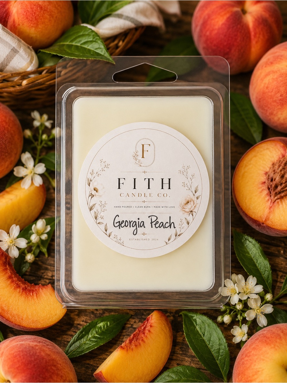 Georgia Peach 100% Organic Soy Artisan wax melts 5 for $25!!!
